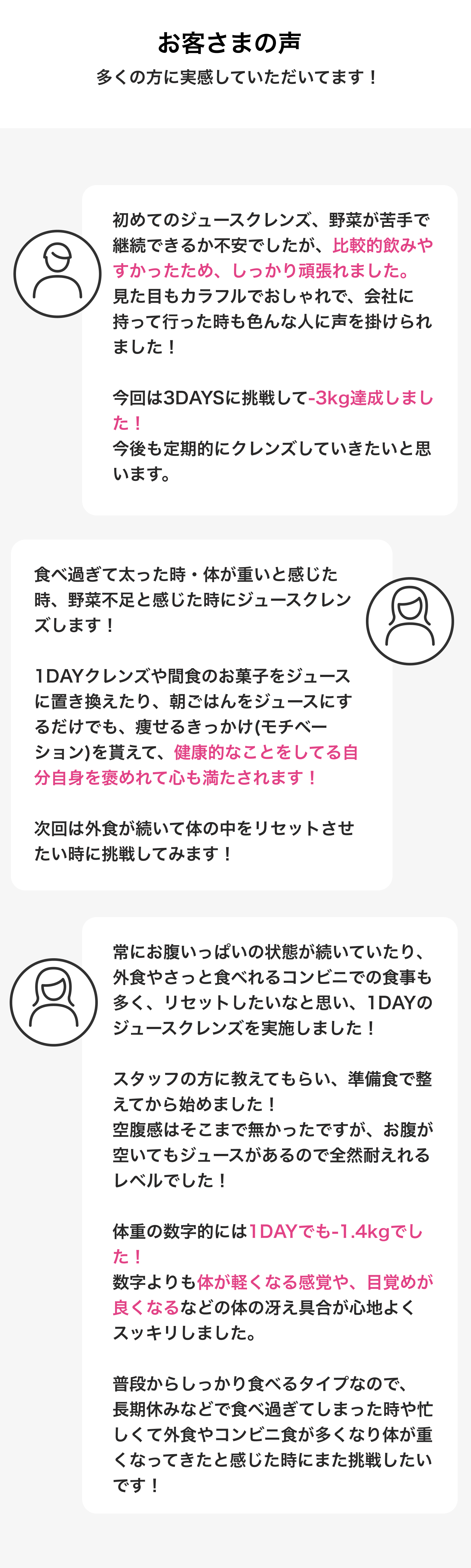 お客さまの声